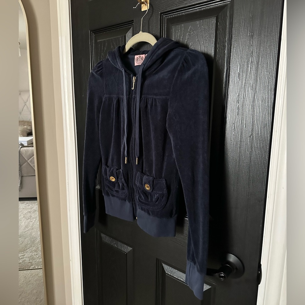 Juicy Couture Navy Terry Zip Up - Picture 6 of 7